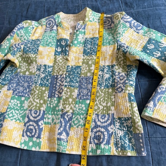 Orvis Lightweight Quilted Jacket Green Patchwork Size Large - Picture 5 of 8
